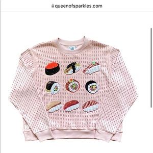 “Queen of Sparkles” Embellished Sushi Sweatshirt
